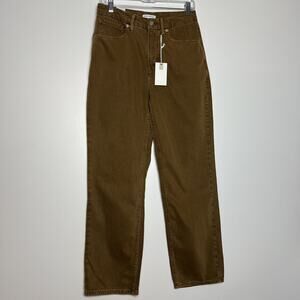 NWT Good American Denim Bronze 001 90’s Duster Tapered High Rise Size 6/28